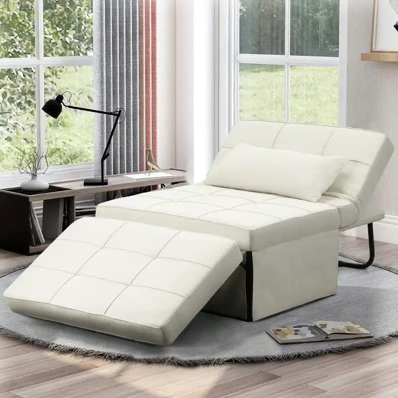 Zenova Divano Letto a 4 Posti Regolabile con Ottomana, Divano Letto, Divano