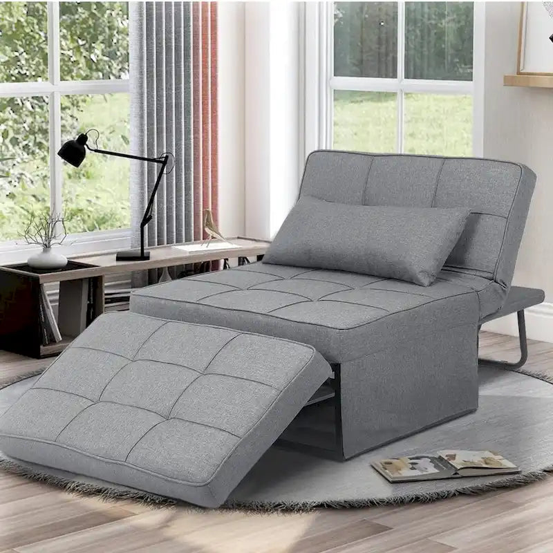 Zenova Divano Letto a 4 Posti Regolabile con Ottomana, Divano Letto, Divano