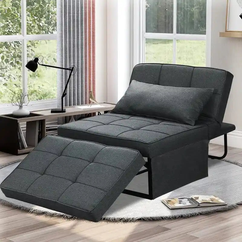 Zenova Divano Letto a 4 Posti Regolabile con Ottomana, Divano Letto, Divano