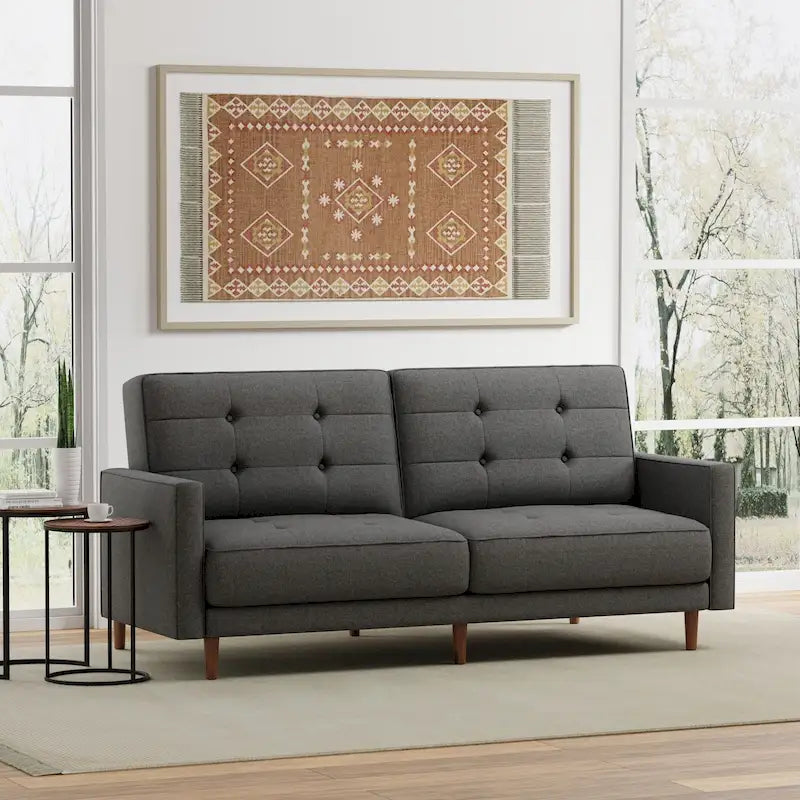 Canapé-lit de 207 cm avec capitonnage à 8 boutons