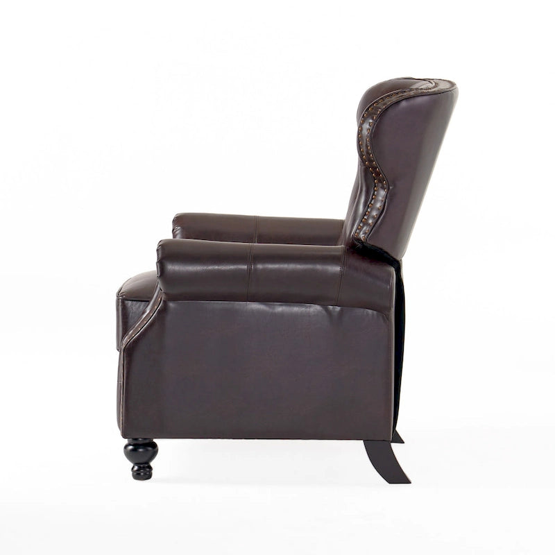 Poltrona reclinabile capitonné Walder Contemporary con finiture borchiate di Christopher Knight Home