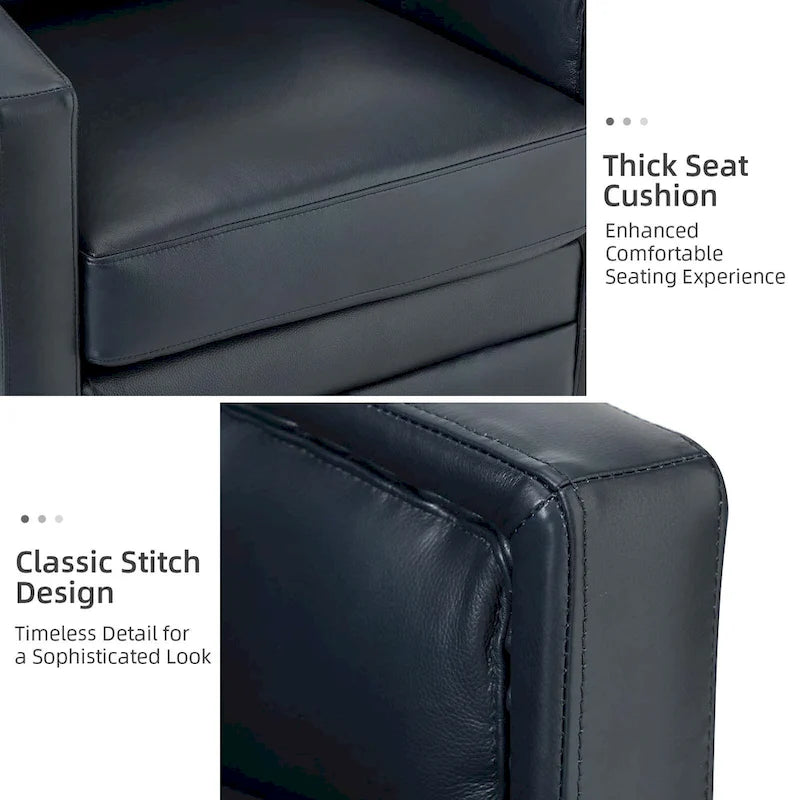 Jorge 28.74 Wide Genuine Leather Swivel Chair Set of 2