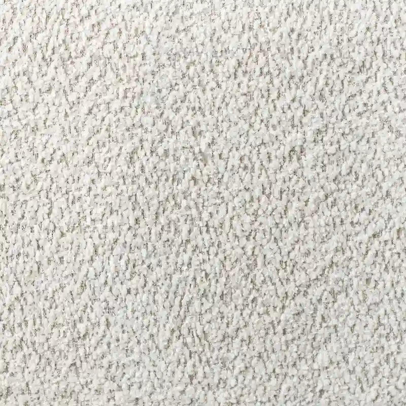 Divano curvo moderno Ophelia con braccioli in bouclé, seduta a rene e gambe rotonde in legno di Furniture of America