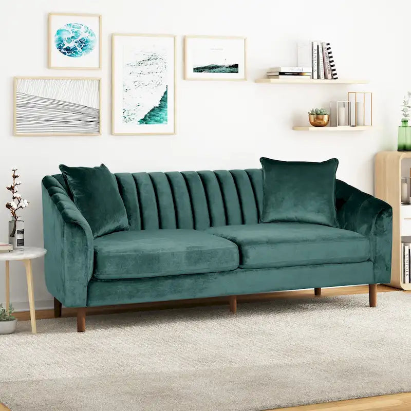Divano a 3 posti Ansonia Contemporary in velluto di Christopher Knight Home