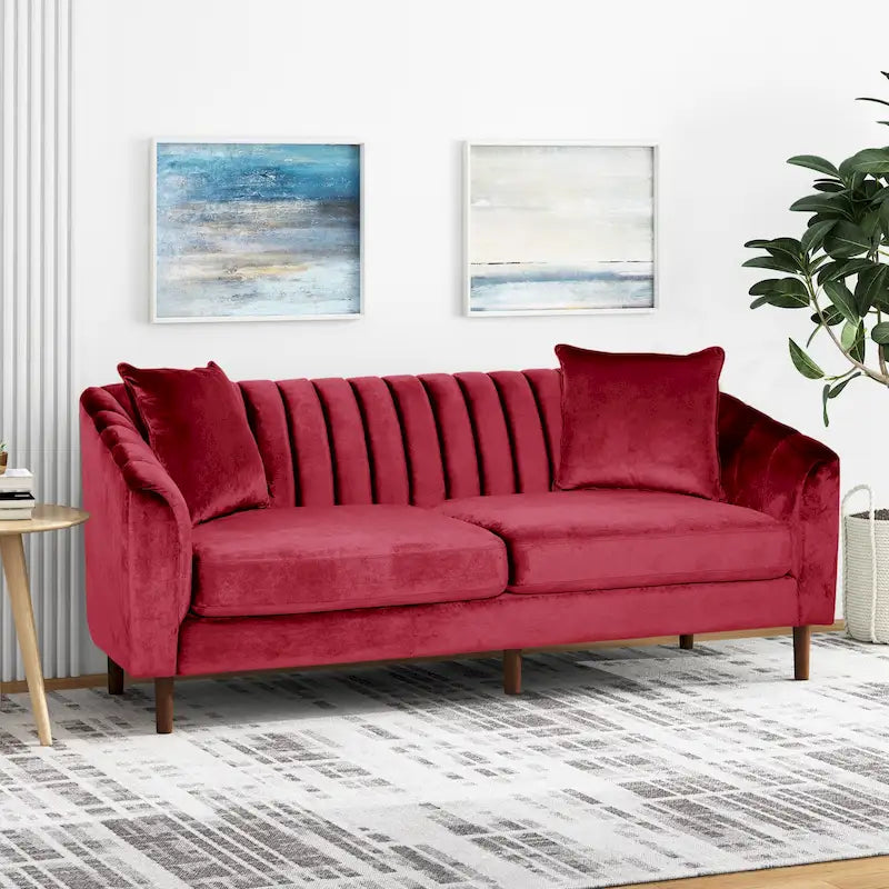 Divano a 3 posti Ansonia Contemporary in velluto di Christopher Knight Home