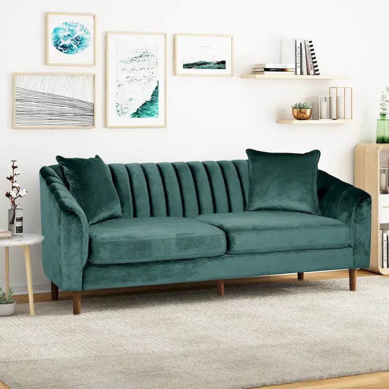 Divano a 3 posti Ansonia Contemporary in velluto di Christopher Knight Home