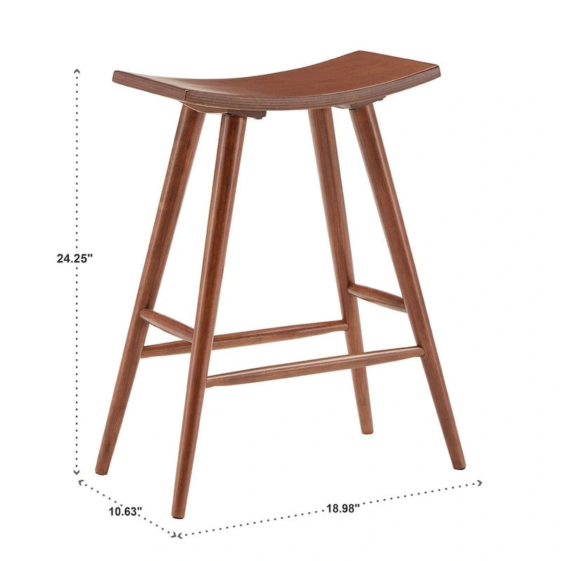 Sgabello da bancone Pinehurst in legno massello da 24" (set di 2) di iNSPIRE Q Modern