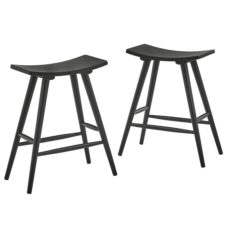 Sgabello da bancone Pinehurst in legno massello da 24" (set di 2) di iNSPIRE Q Modern