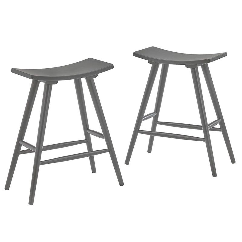 Sgabello da bancone Pinehurst in legno massello da 24" (set di 2) di iNSPIRE Q Modern