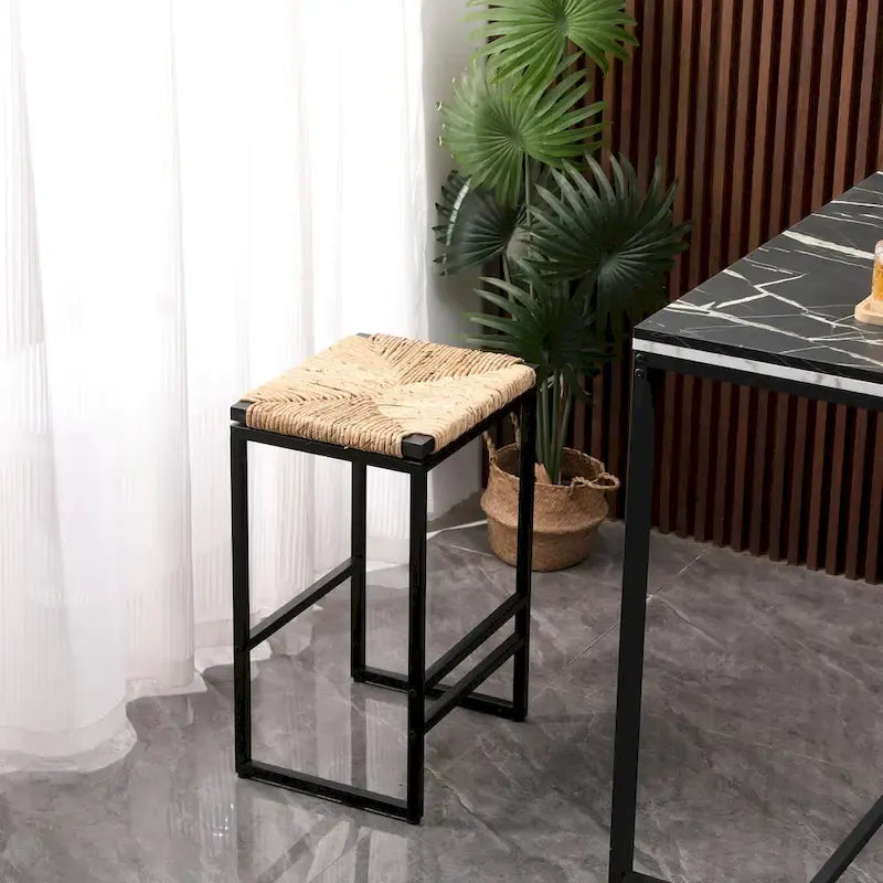 Modern Bar Stools Dining Chairs with Foot Rest for Kitchen