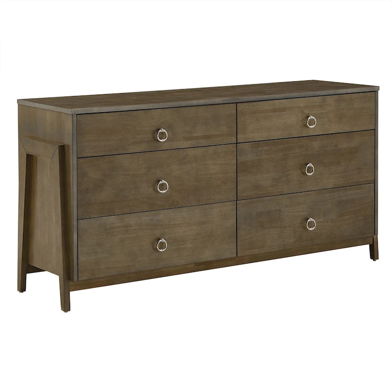 Comò a 6 cassetti Barnnes Wood di iNSPIRE Q Modern