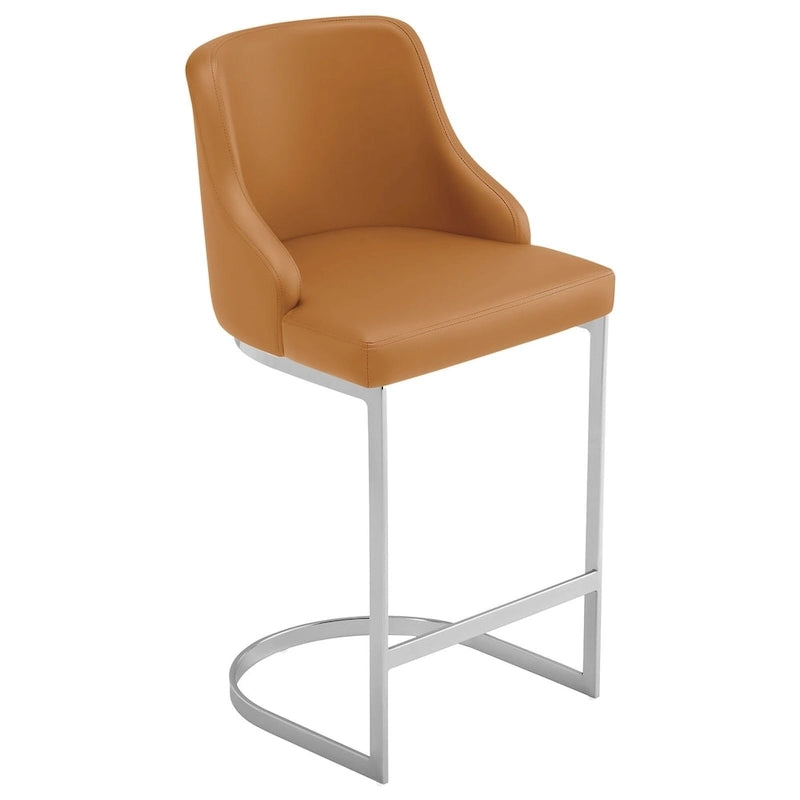 Sgabelli da Bar in Velluto/Ecopelle, Set da 3 Sgabelli Altezza Bancone - 18,9L x 20,5P x 36,6A