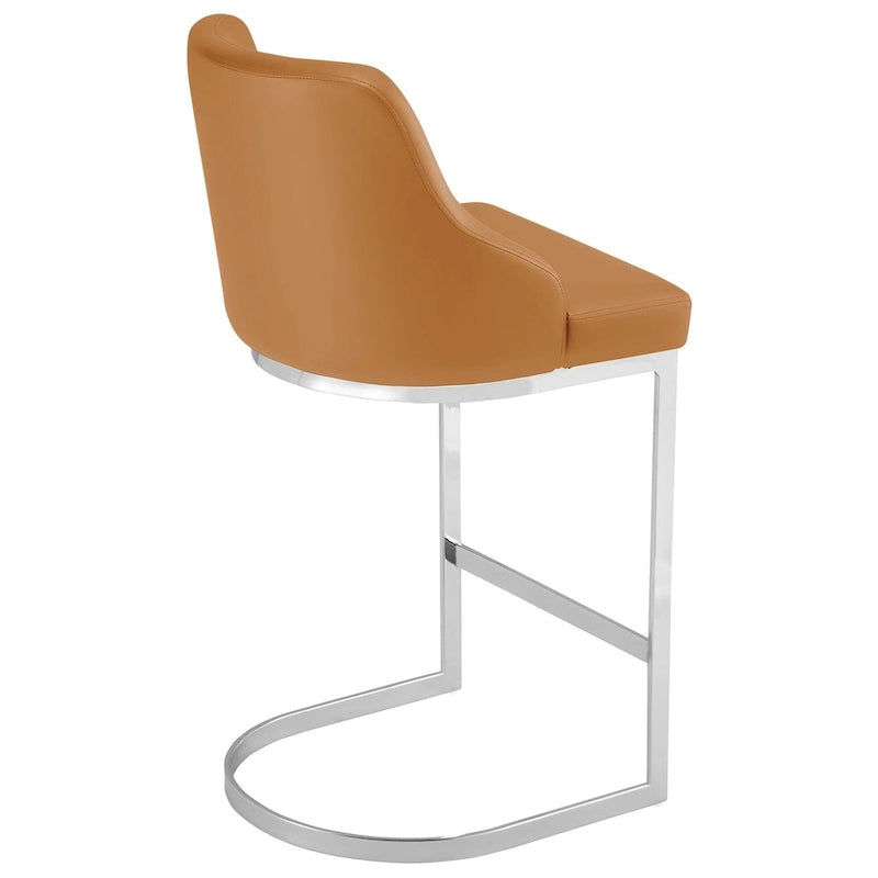 Sgabelli da Bar in Velluto/Ecopelle, Set da 3 Sgabelli Altezza Bancone - 18,9L x 20,5P x 36,6A