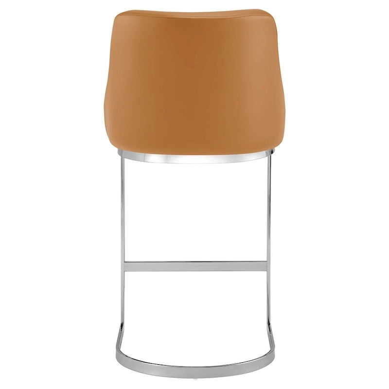 Sgabelli da Bar in Velluto/Ecopelle, Set da 3 Sgabelli Altezza Bancone - 18,9L x 20,5P x 36,6A