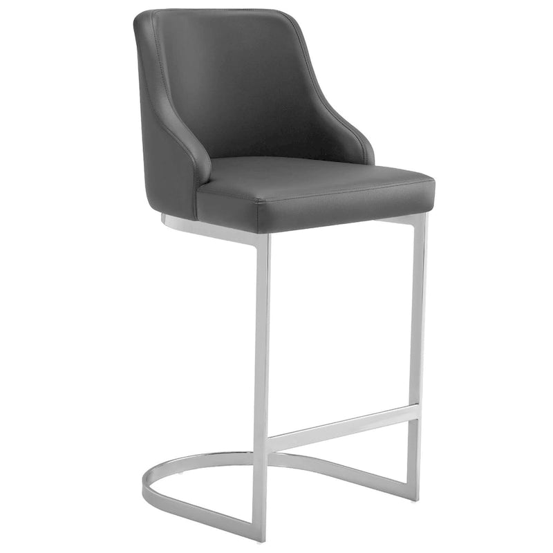 Sgabelli da Bar in Velluto/Ecopelle, Set da 3 Sgabelli Altezza Bancone - 18,9L x 20,5P x 36,6A