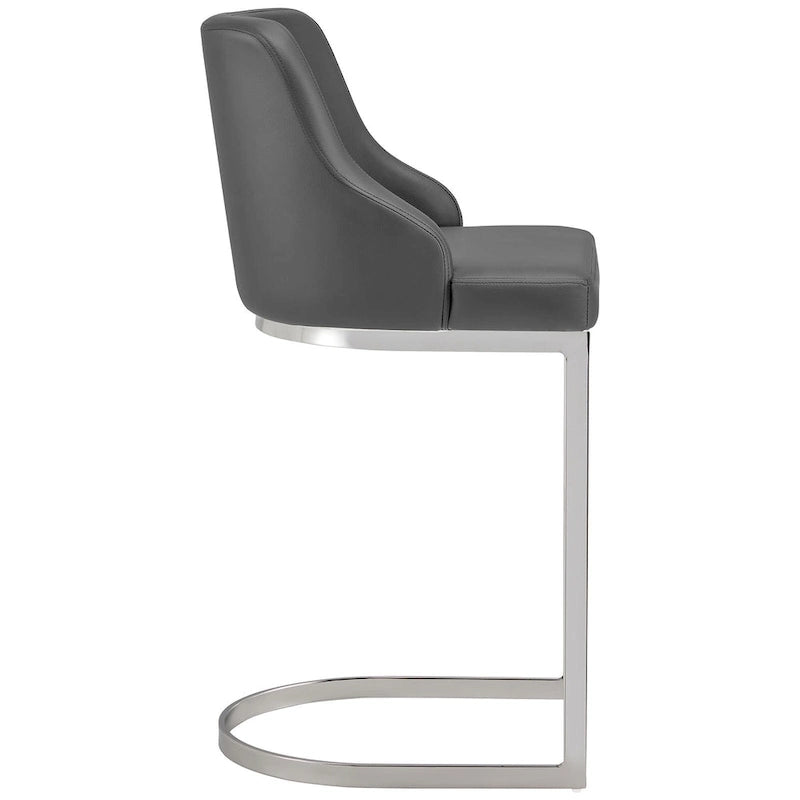Sgabelli da Bar in Velluto/Ecopelle, Set da 3 Sgabelli Altezza Bancone - 18,9L x 20,5P x 36,6A
