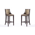 Manhattan Comfort Fifth Avenue 45 in. Walnut Beech Wood Bar Stool (Set of 2)