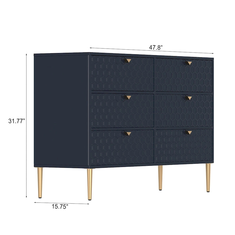 Mobili in legno Morden Cassettiera a 6 cassetti Mobile
