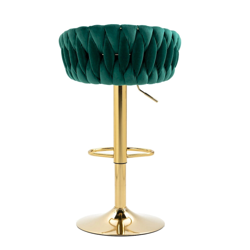Set of 4 Adjustable Tufted Bar Stools with Backs