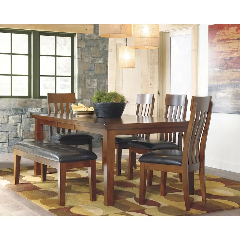 Panca da pranzo Signature Design by Ashley Ralene in similpelle marrone - 49,75 L x 16,25 P x 18,5 H
