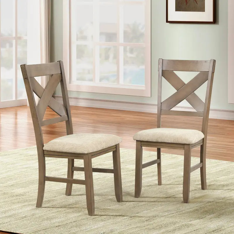 Roundhill Furniture Raven Wood 9-Piece Dining Set, Extendable Trestle Dining Table with 8 Chairs, Glazed Pine Brown