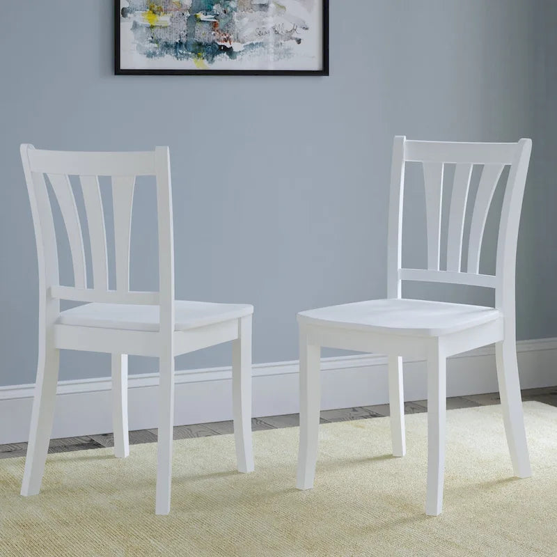 Set di 2 sedie da pranzo Dillon in legno massello bianco