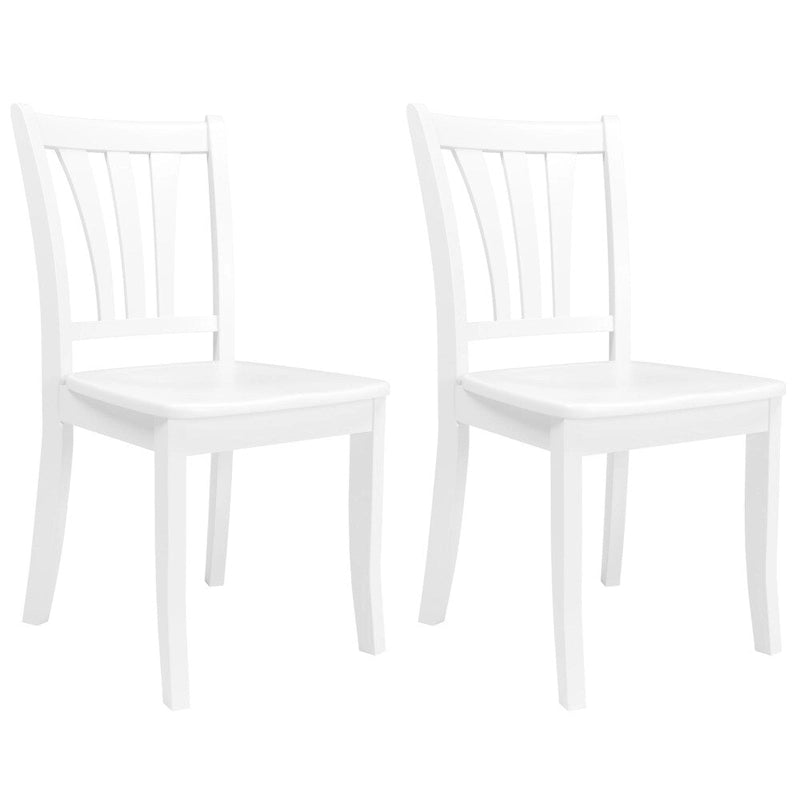 Set di 2 sedie da pranzo Dillon in legno massello bianco