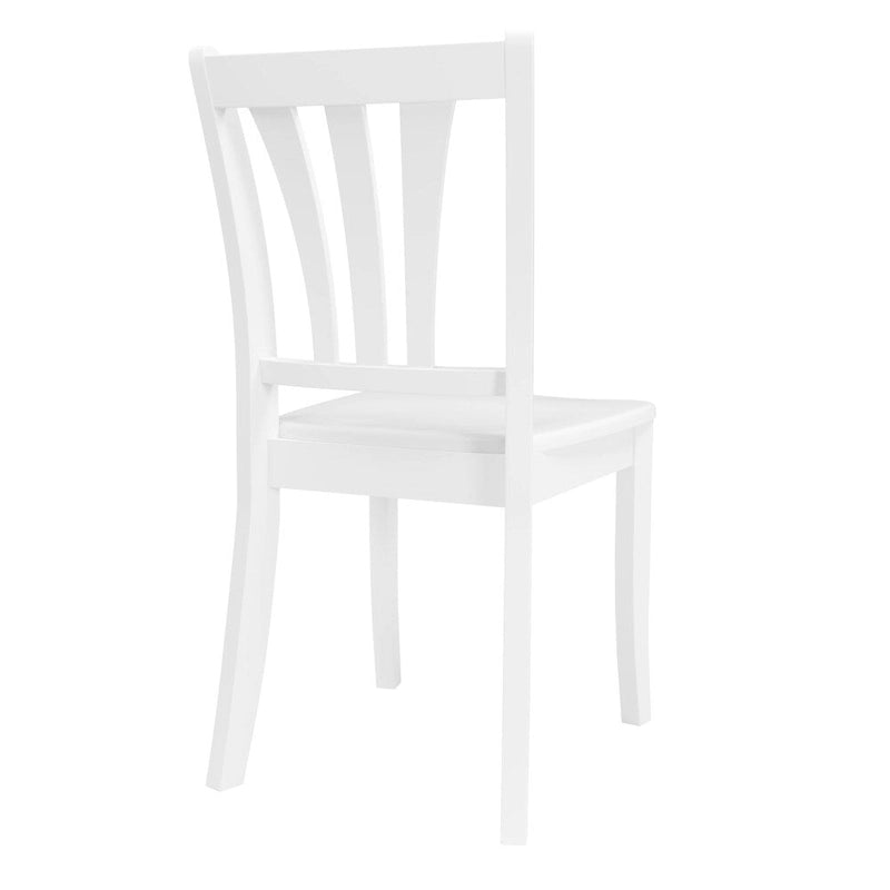 Set di 2 sedie da pranzo Dillon in legno massello bianco