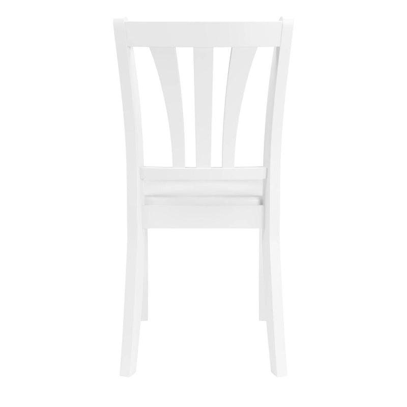 Set di 2 sedie da pranzo Dillon in legno massello bianco