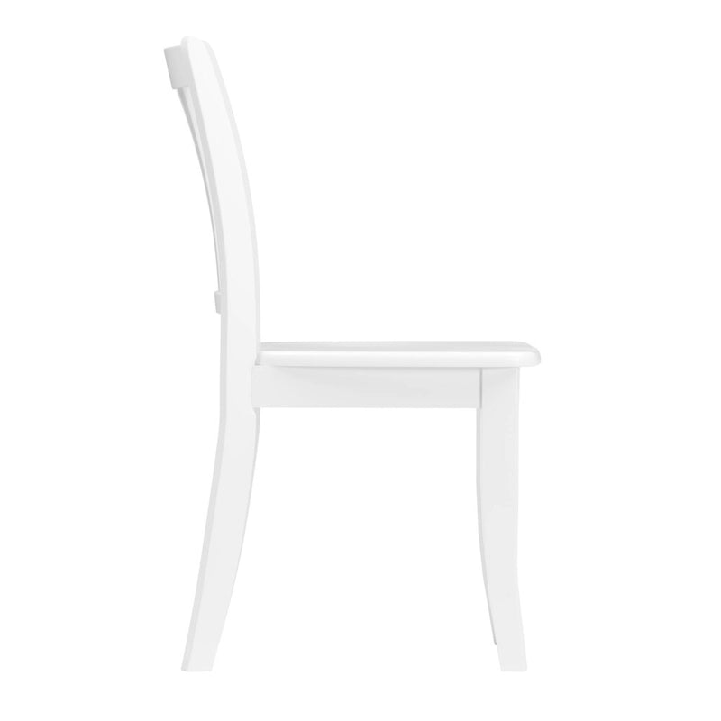 Set di 2 sedie da pranzo Dillon in legno massello bianco