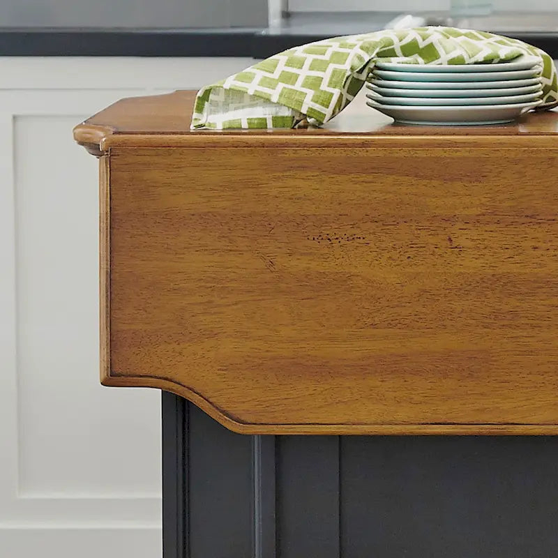 Set da Cucina con Isola e Sgabelli Distressed Oak a 3 Pezzi Homestyles