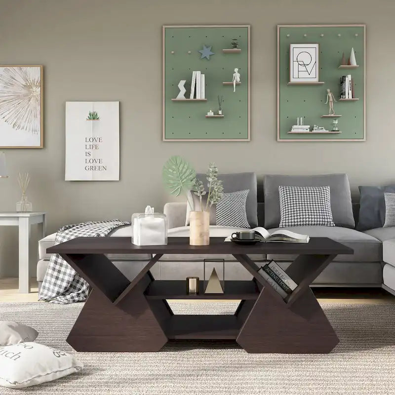Tavolino da Caffè Fore Modern Espresso a 4 Ripiani da 47 Pollici di Furniture of America