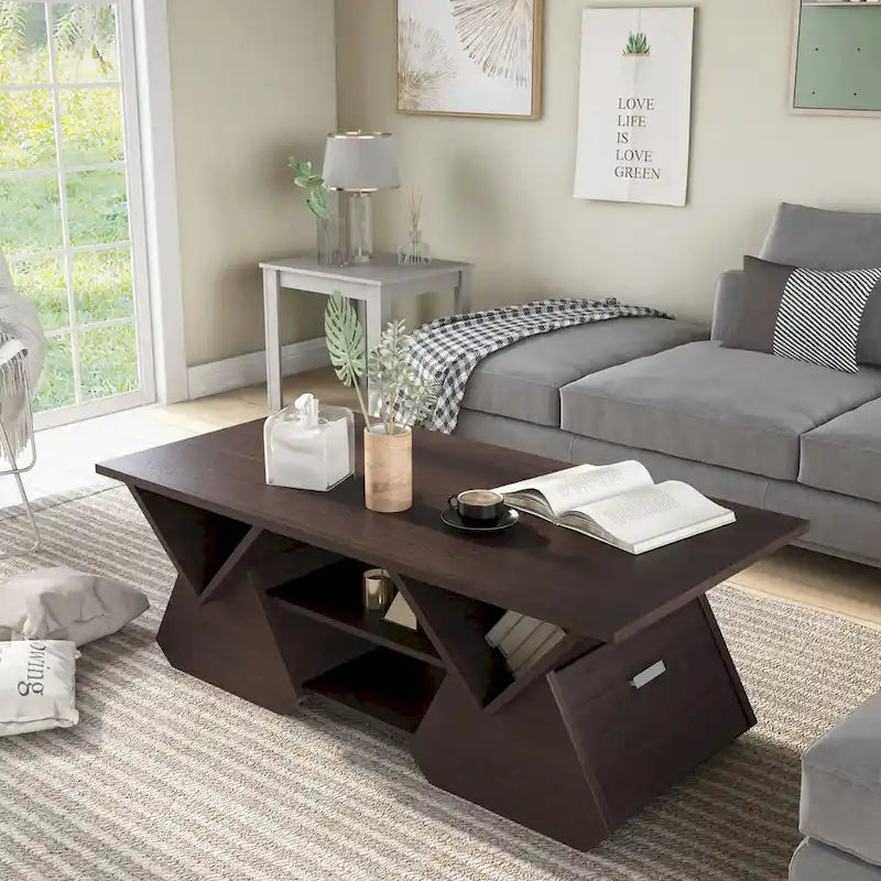 Tavolino da Caffè Fore Modern Espresso a 4 Ripiani da 47 Pollici di Furniture of America