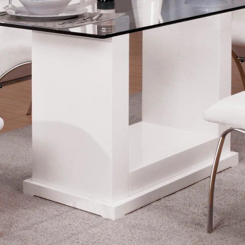 Furniture of America Jem 59 Contemporary White Wood Dining Table