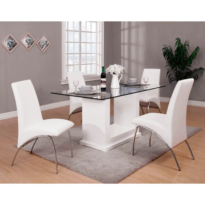Furniture of America Jem 59 Contemporary White Wood Dining Table