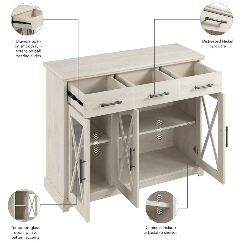 Lennox 46W Farmhouse TV Stand for 65 Inch TV by Bush Furniture