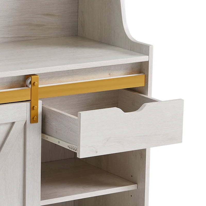 Scaffale portapane Denhour DH BASIC Farmhouse White Oak a 6 ripiani
