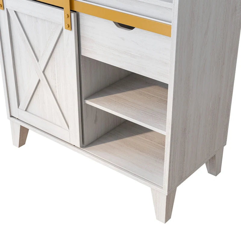 Scaffale portapane Denhour DH BASIC Farmhouse White Oak a 6 ripiani