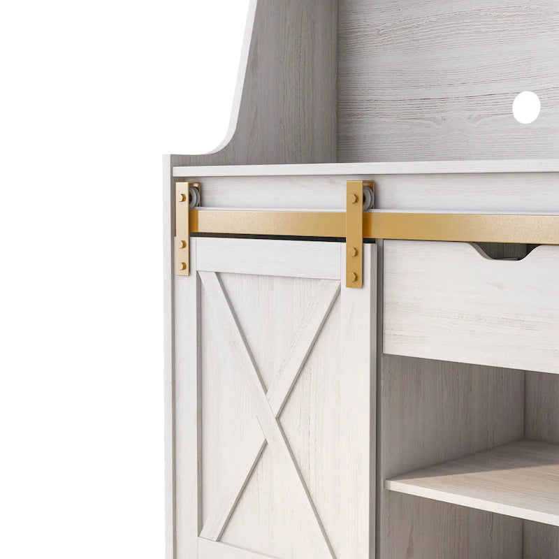 Scaffale portapane Denhour DH BASIC Farmhouse White Oak a 6 ripiani