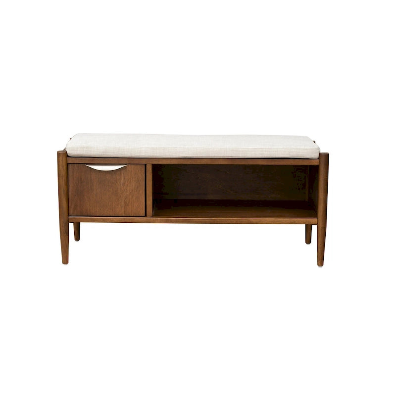 Panca accentata INK+IVY Arcadia con contenitore e cuscino imbottito - 42W x 17D x 19.5H