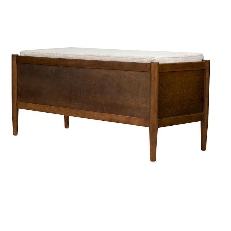 Panca accentata INK+IVY Arcadia con contenitore e cuscino imbottito - 42W x 17D x 19.5H