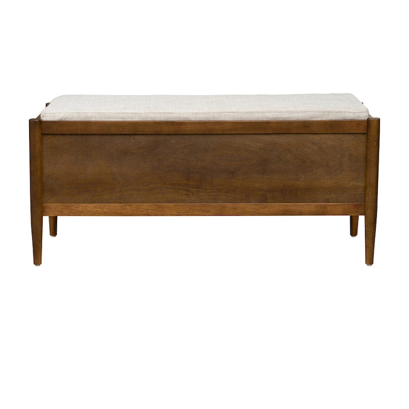 Panca accentata INK+IVY Arcadia con contenitore e cuscino imbottito - 42W x 17D x 19.5H