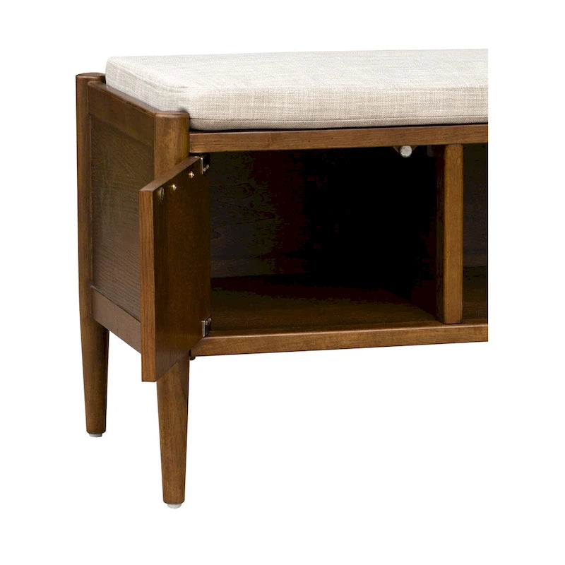 Panca accentata INK+IVY Arcadia con contenitore e cuscino imbottito - 42W x 17D x 19.5H