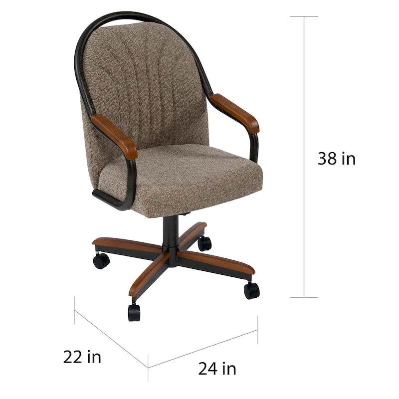 Sedia da pranzo girevole e inclinabile Casual Dining Barell - 38Hx22½Lx22P - 38Hx24Lx22P