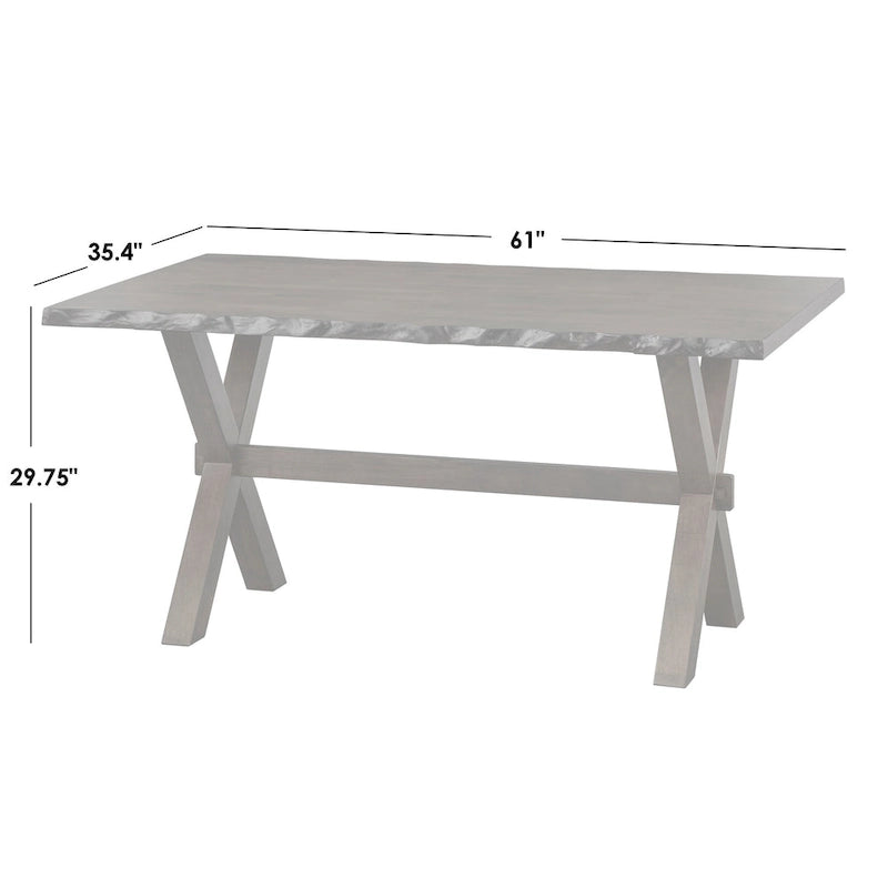 Simple Living Mandeville Live Edge Solid Wood Walnut Dining Table