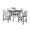 Set da pranzo a 5 pezzi, altezza bancone, colore grigio chiaro, Best Quality Furniture