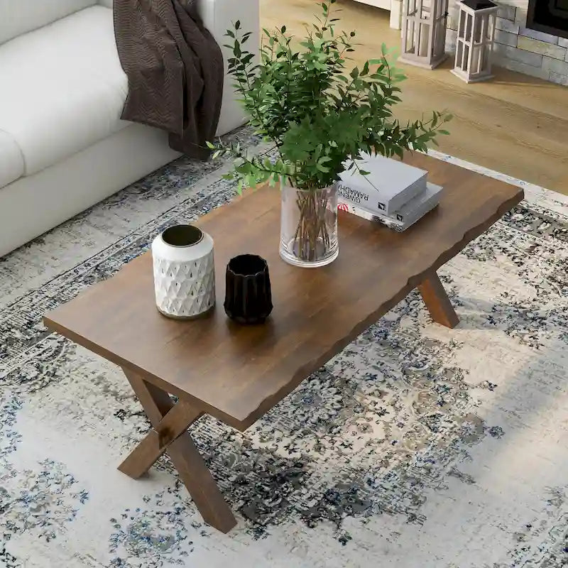 Tavolino da caffè Mav in legno massello di noce transizionale da 47 pollici di Furniture of America