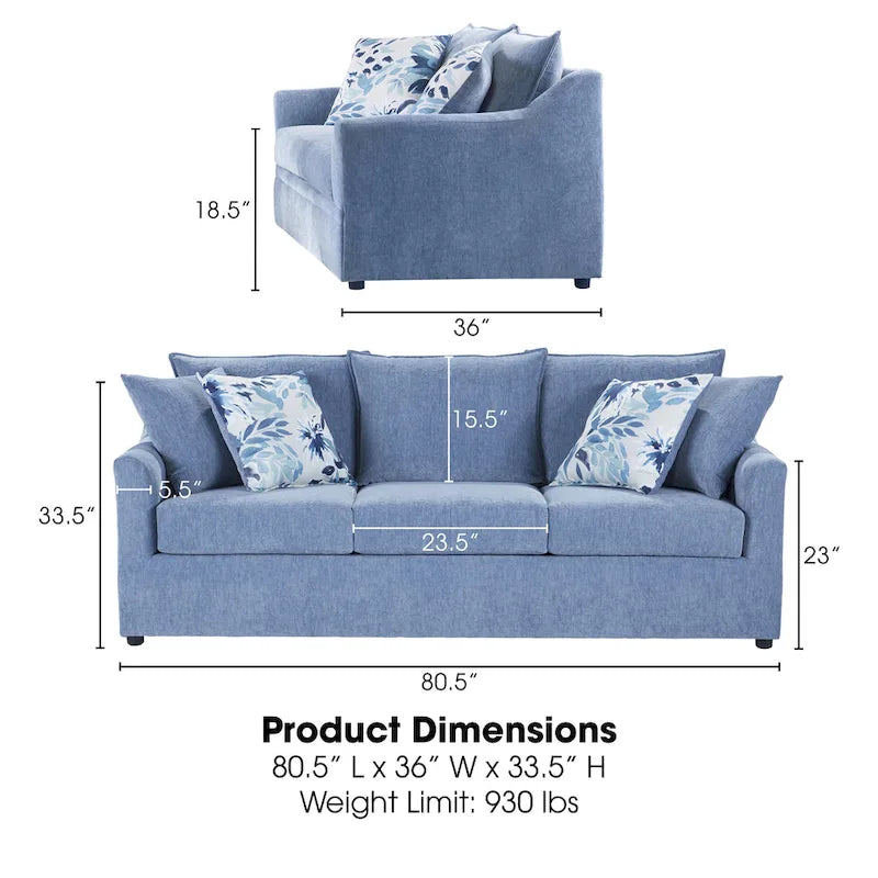 New Classic Furniture Anatasia Pillow Back Sofa, Made in USA