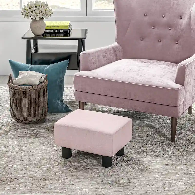Repose-pieds ottoman en lin, modèle cube moderne 16