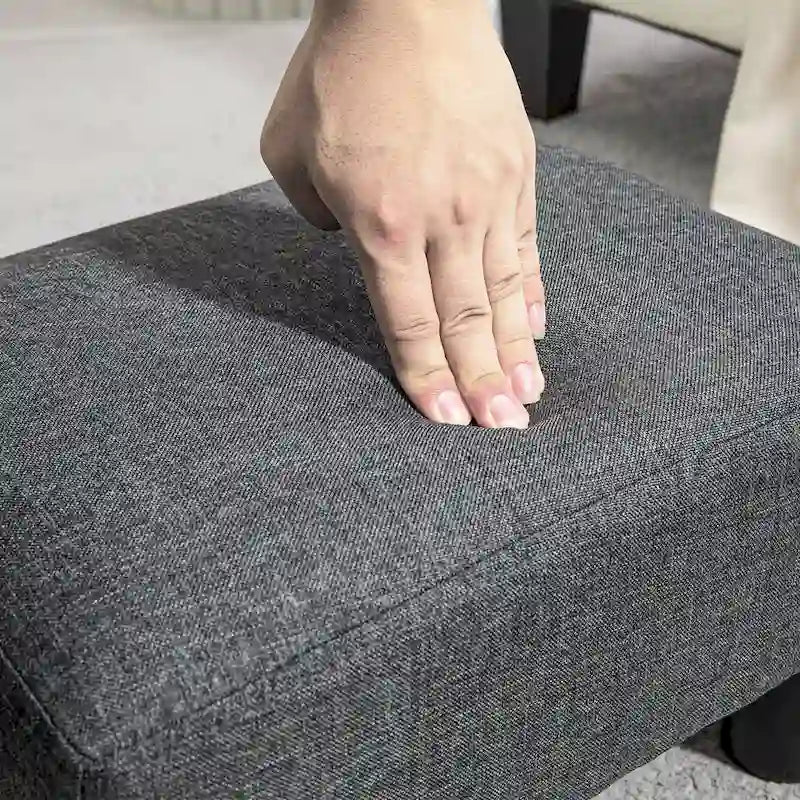 Poggiapiedi Pouf Moderno in Lino a Cubo 16